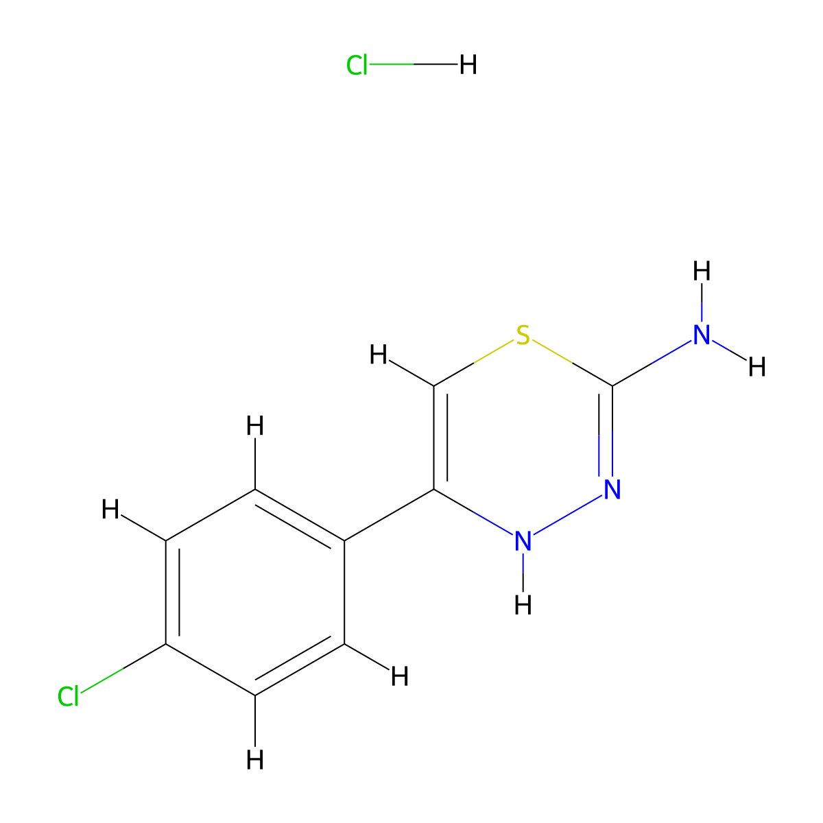 5-(4-chlorophenyl)-4H-1,3,4-thiadiazin-2-amine hydrochloride molecular structure, CAS 3048711-18-5