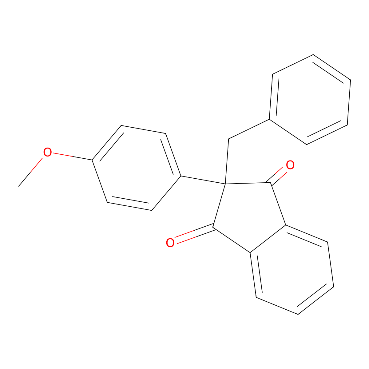 2-Benzyl-2-(4-methoxyphenyl)-1H-indene-1,3(2H)-dione molecular structure, CAS 304872-39-7