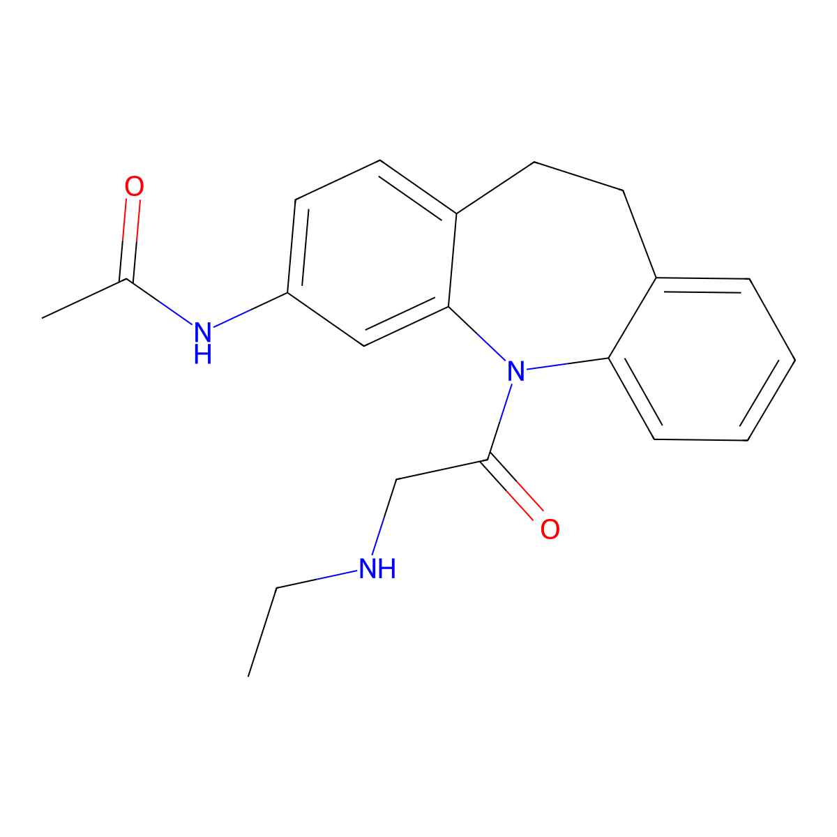 N-[11-[2-(ethylamino)acetyl]-5,6-dihydrobenzo[b][1]benzazepin-2-yl]acetamide molecular structure, CAS 304872-50-2