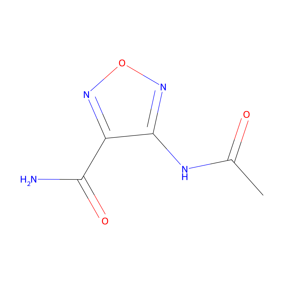 4-Acetamido-1,2,5-oxadiazole-3-carboxamide molecular structure, CAS 304872-98-8