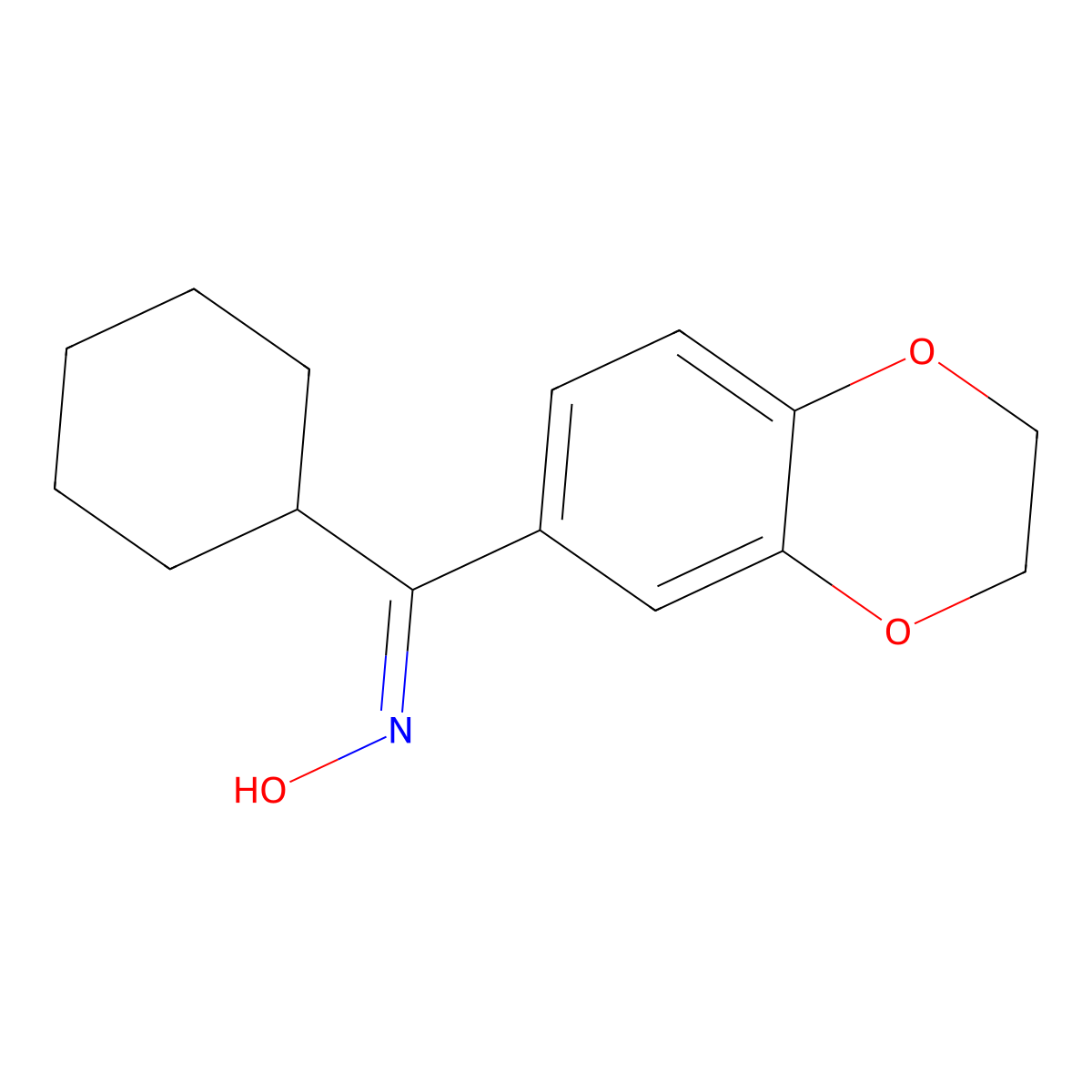 N-[cyclohexyl(2,3-dihydro-1,4-benzodioxin-6-yl)methylidene]hydroxylamine molecular structure, CAS 304872-99-9