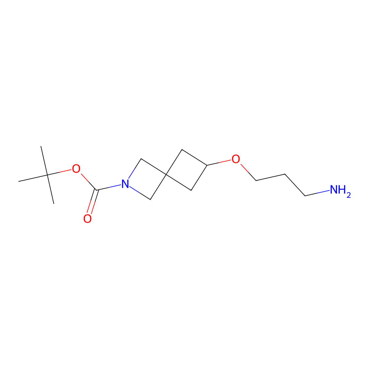 Tert-butyl 6-(3-aminopropoxy)-2-azaspiro[3.3]heptane-2-carboxylate molecular structure, CAS 3048721-66-7