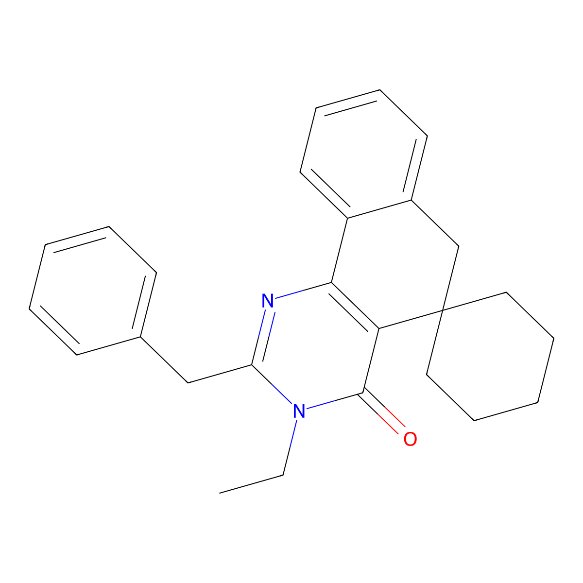2-benzyl-3-ethylspiro[6H-benzo[h]quinazoline-5,1'-cyclohexane]-4-one molecular structure, CAS 304873-07-2
