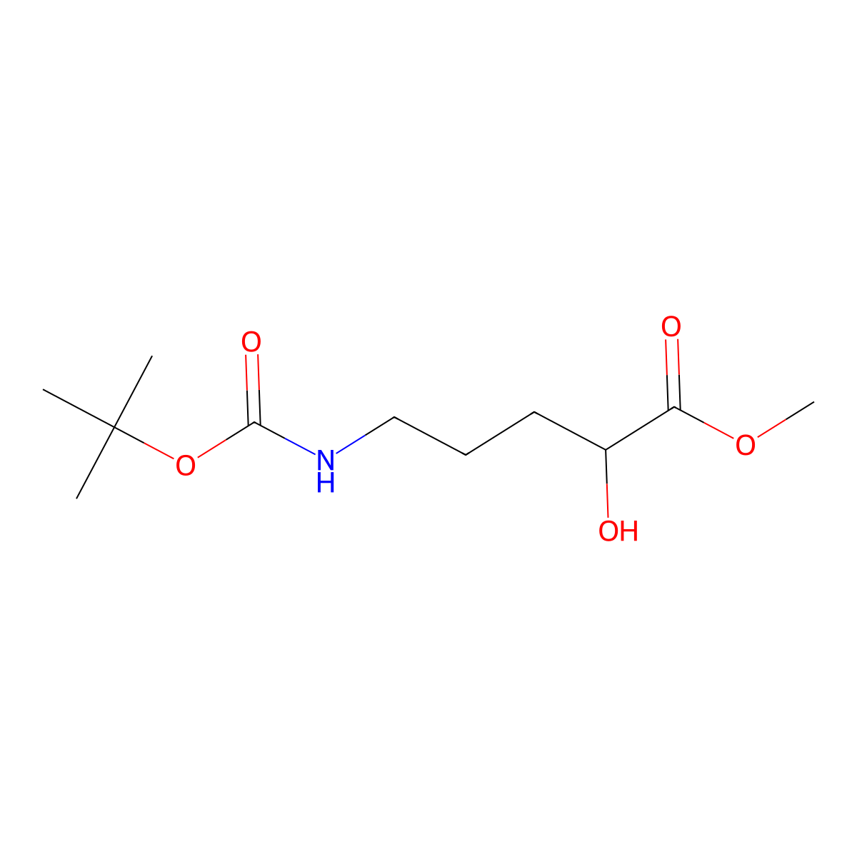 5-Tert-butoxycarbonylamino-2-hydroxy-pentanoic acid methyl ester molecular structure, CAS 304873-27-6