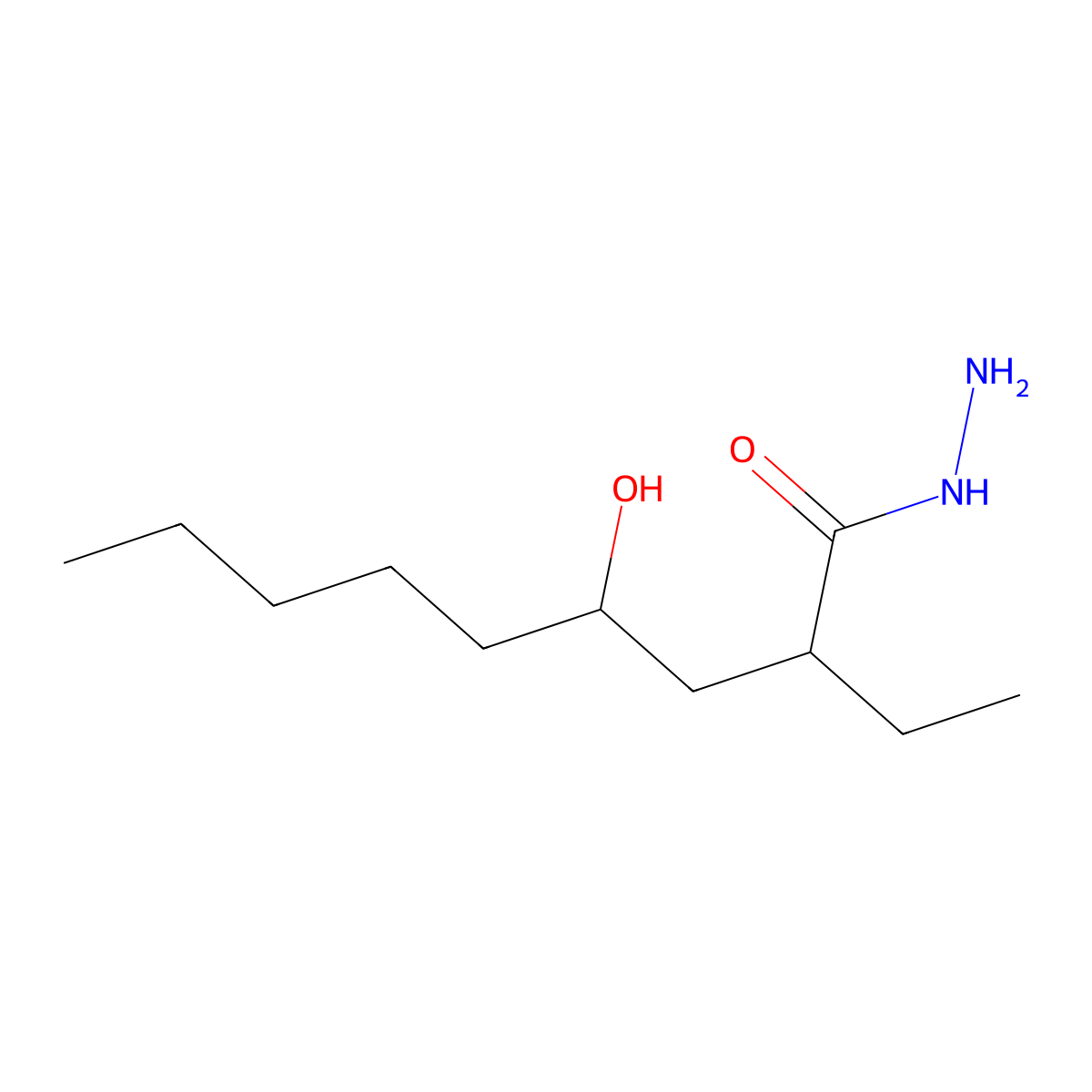 2-Ethyl-4-hydroxynonanehydrazide molecular structure, CAS 304873-53-8