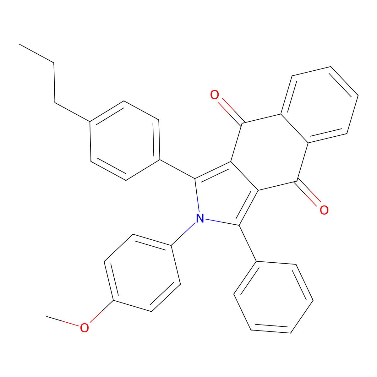 2-(4-Methoxyphenyl)-1-phenyl-3-(4-propylphenyl)benzo[f]isoindole-4,9-dione molecular structure, CAS 304873-55-0