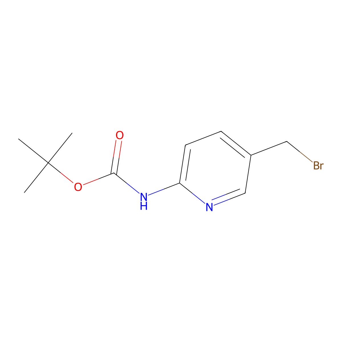 tert-Butyl (5-(bromomethyl)pyridin-2-yl)carbamate molecular structure, CAS 304873-96-9