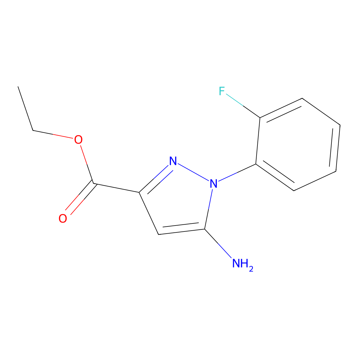 Ethyl 5-amino-1-(2-fluorophenyl)-1H-pyrazole-3-carboxylate molecular structure, CAS 304874-05-3