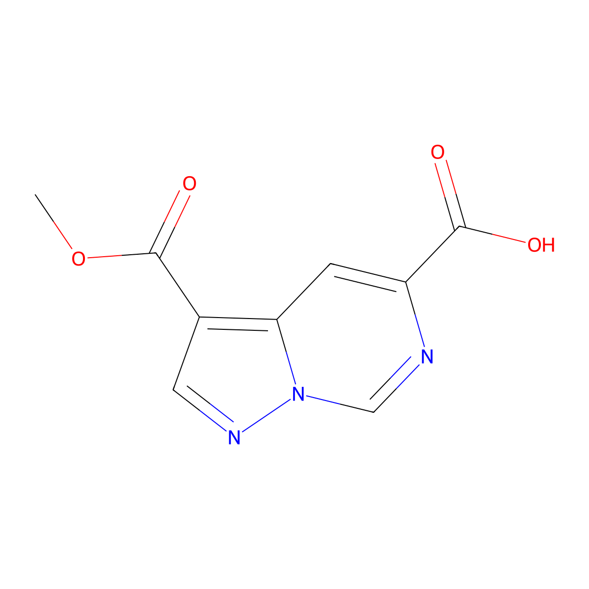 3-(Methoxycarbonyl)pyrazolo[1,5-c]pyrimidine-5-carboxylic acid molecular structure, CAS 3048743-67-2