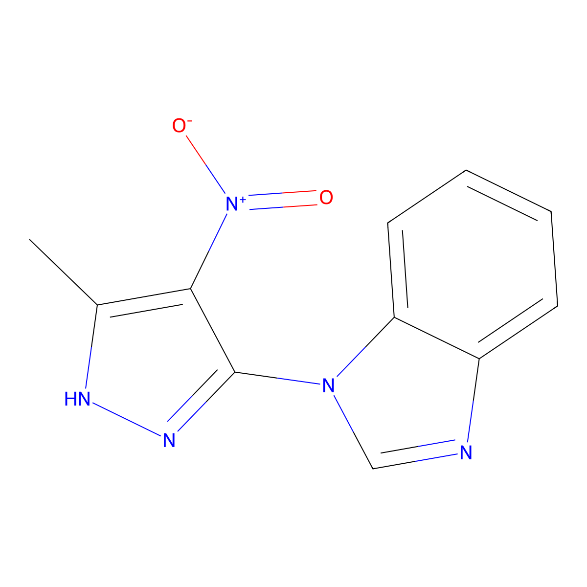 1-(5-methyl-4-nitro-1H-pyrazol-3-yl)benzimidazole molecular structure, CAS 304875-20-5