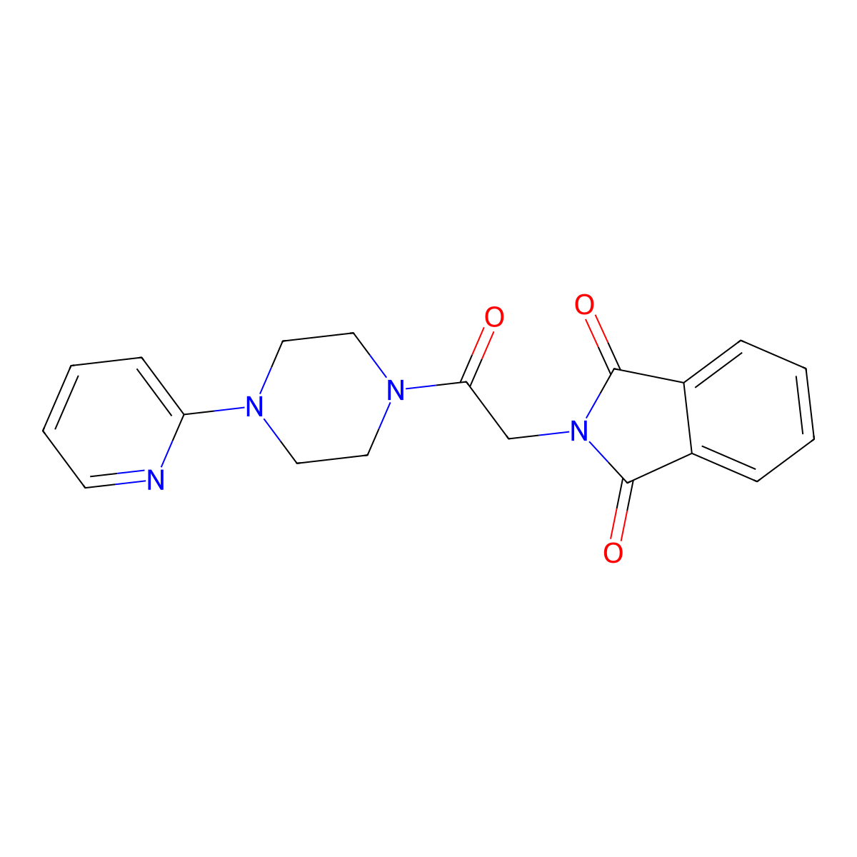 2-[2-Oxo-2-(4-pyridin-2-yl-piperazin-1-yl)-ethyl]-isoindole-1,3-dione molecular structure, CAS 304875-83-0