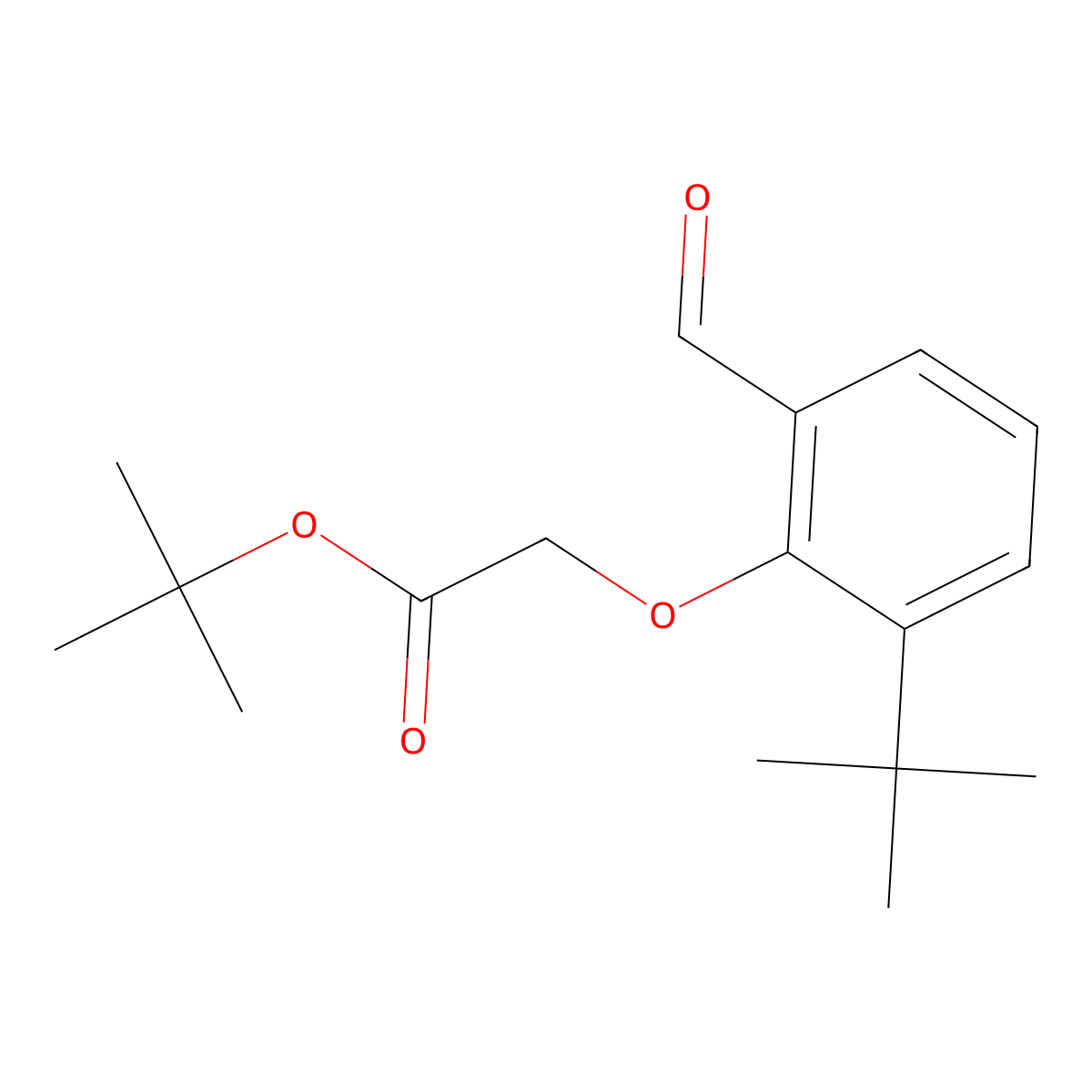 Tert-butyl 2-(2-tert-butyl-6-formylphenoxy)acetate molecular structure, CAS 3048752-79-7