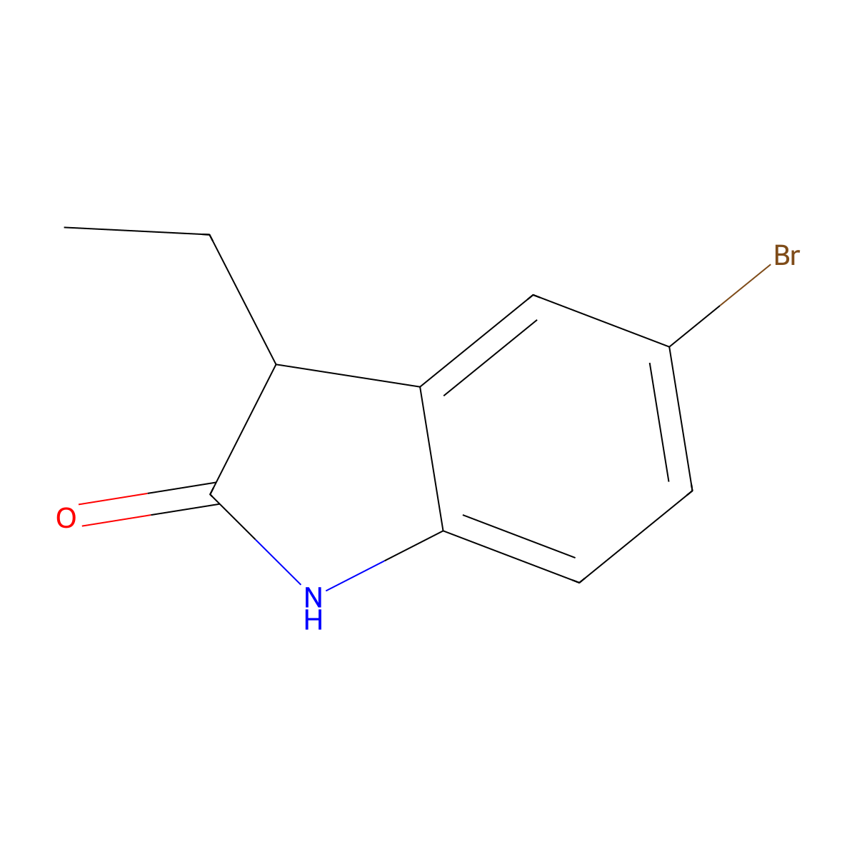 5-Bromo-3-ethyl-1,3-dihydro-indol-2-one molecular structure, CAS 304876-05-9