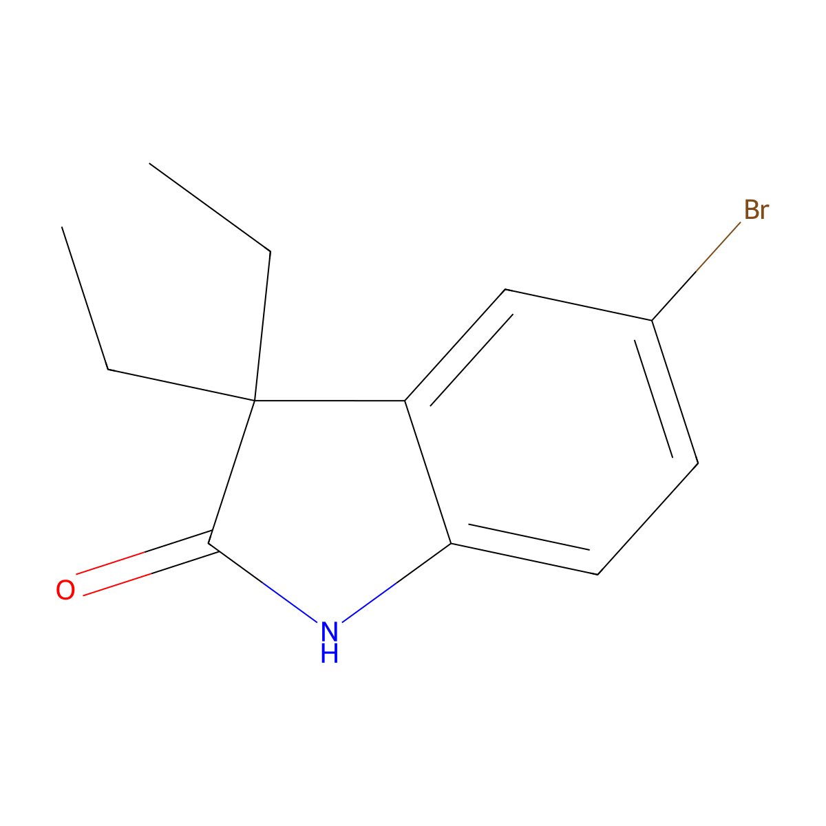 5-Bromo-3,3-diethyl-1,3-dihydro-2H-indol-2-one molecular structure, CAS 304876-06-0