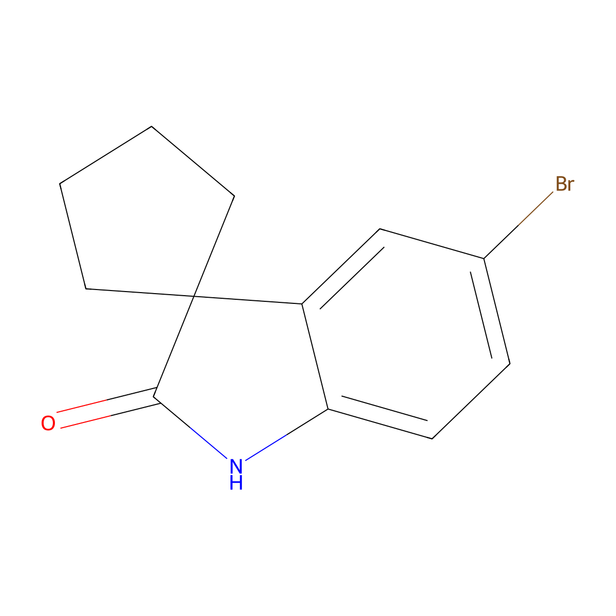 5'-Bromo-1',2'-dihydrospiro[cyclopentane-1,3'-indole]-2'-one molecular structure, CAS 304876-16-2