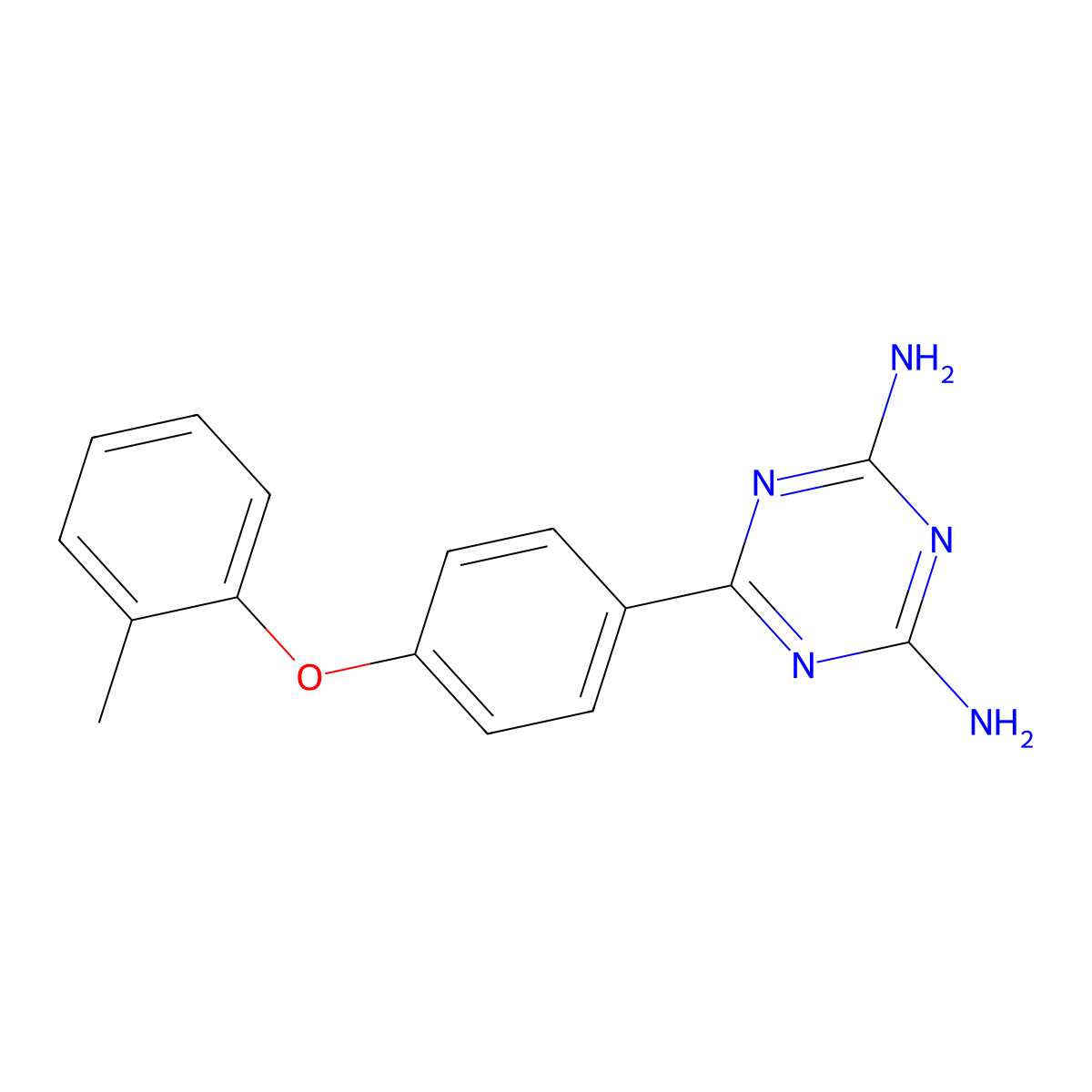6-[4-(2-Methylphenoxy)phenyl]-1,3,5-triazine-2,4-diamine molecular structure, CAS 304876-19-5