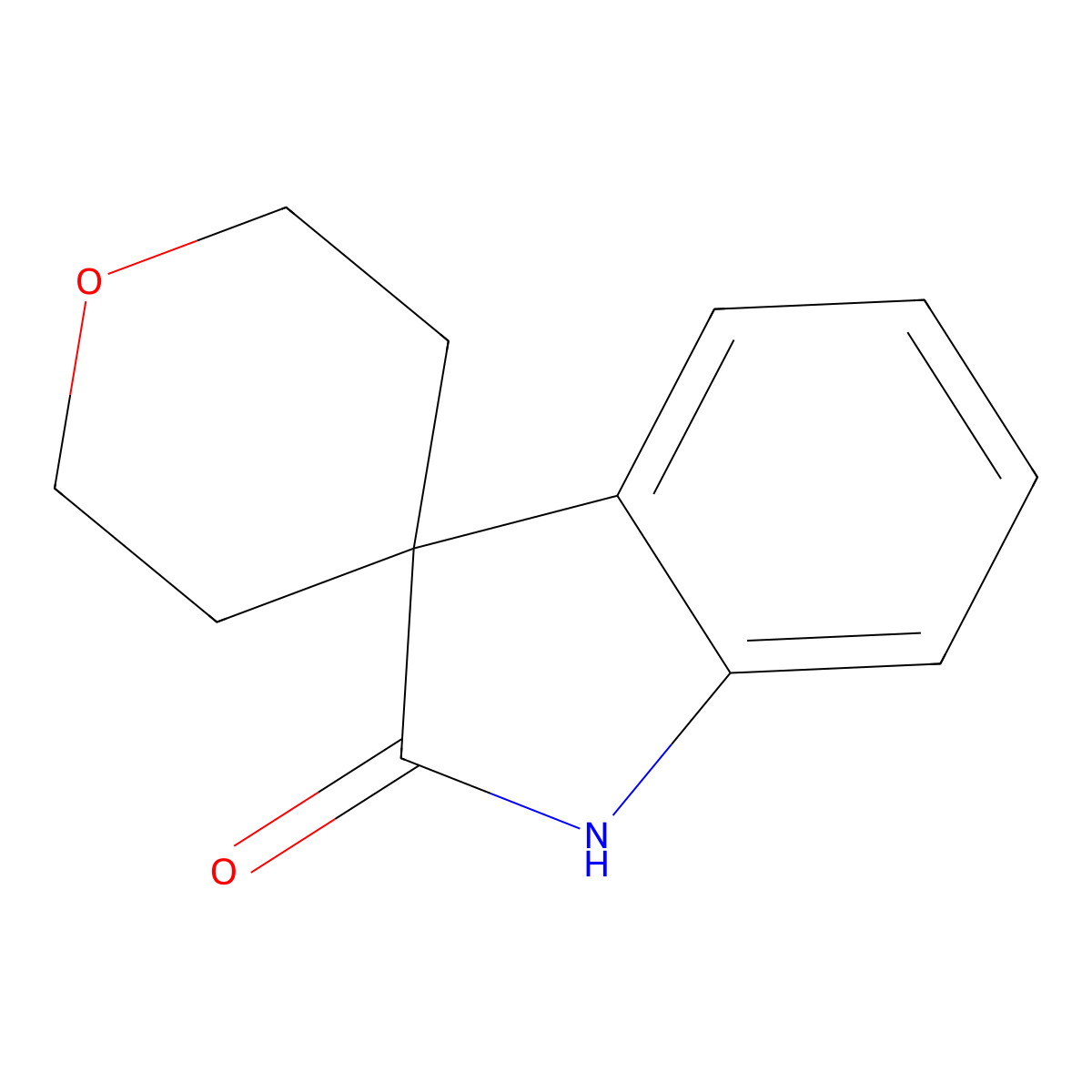 2',3',5',6'-Tetrahydrospiro[indoline-3,4'-pyran]-2-one molecular structure, CAS 304876-29-7