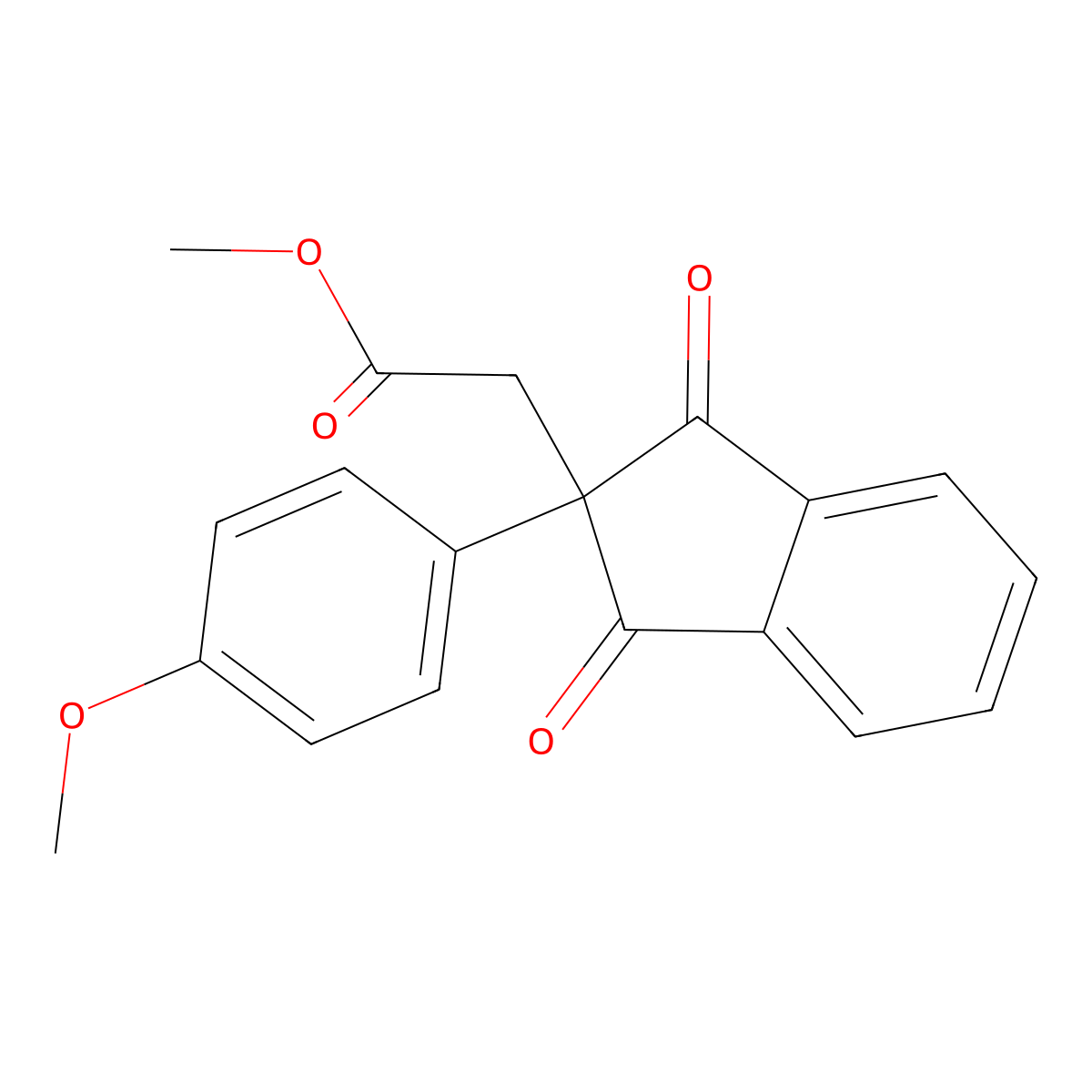 [2-(4-Methoxy-phenyl)-1,3-dioxo-indan-2-yl]-acetic acid methyl ester molecular structure, CAS 304876-30-0