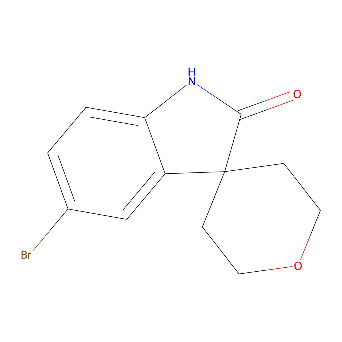 5-Bromo-1,2-dihydrospiro(indole-3,4'-oxane)-2-one molecular structure, CAS 304876-31-1