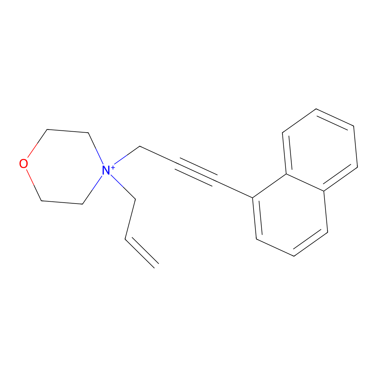 4-[3-(Naphthalen-1-yl)prop-2-yn-1-yl]-4-(prop-2-en-1-yl)morpholin-4-ium molecular structure, CAS 304876-32-2