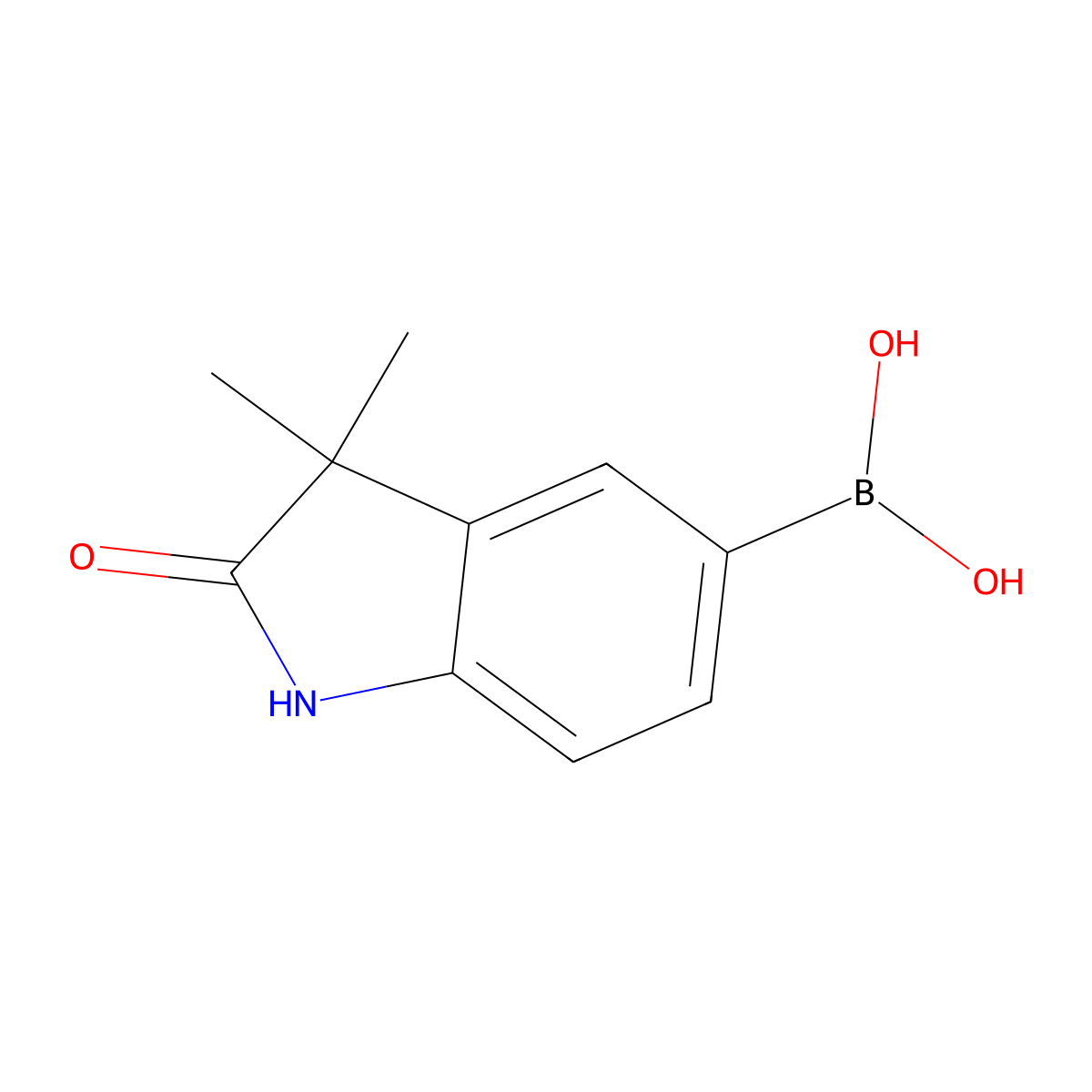 (3,3-Dimethyl-2-oxoindolin-5-YL)boronic acid molecular structure, CAS 304876-33-3