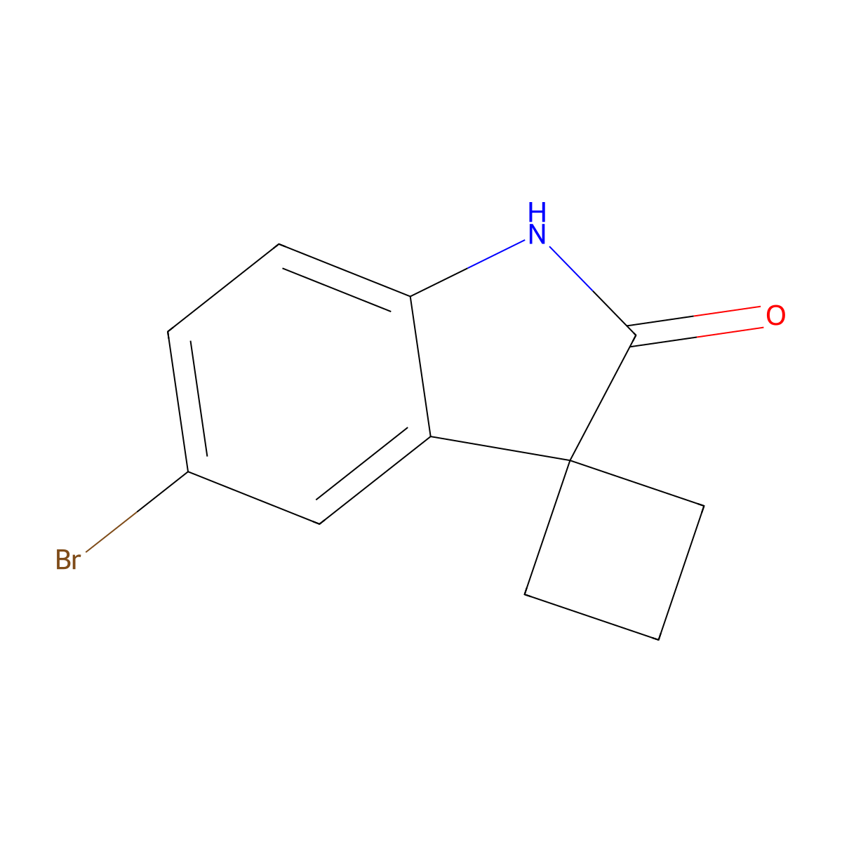 5'-Bromo-1',2'-dihydrospiro[cyclobutane-1,3'-indol]-2'-one molecular structure, CAS 304876-39-9