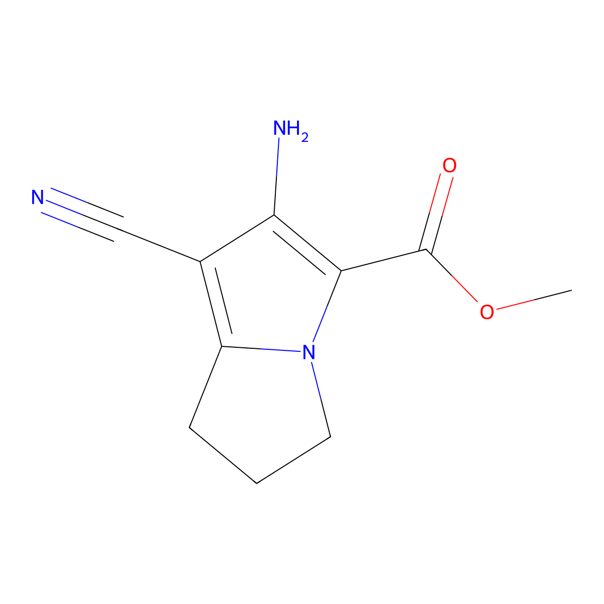 methyl 6-amino-7-cyano-2,3-dihydro-1H-pyrrolizine-5-carboxylate molecular structure, CAS 304876-72-0