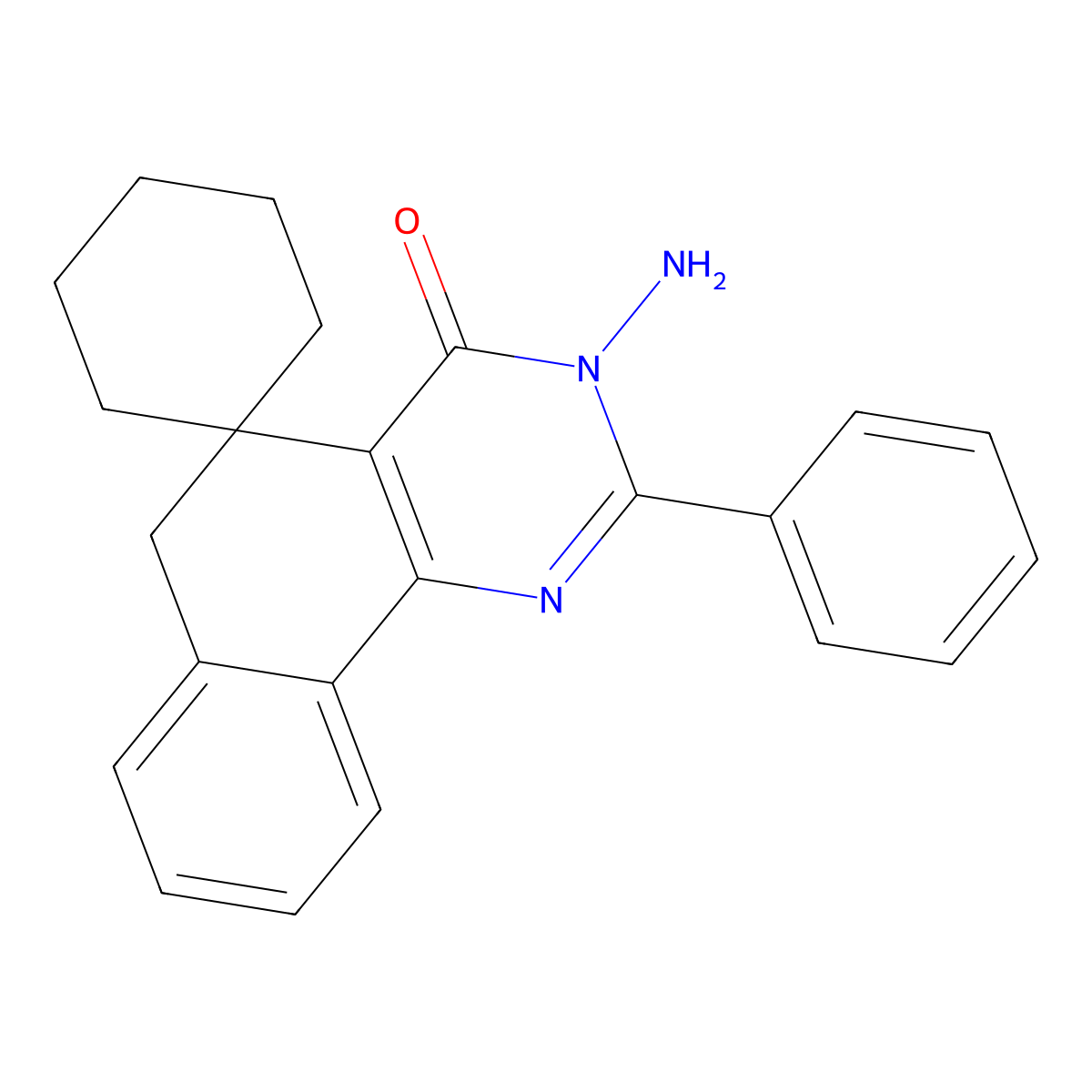 3-amino-2-phenylspiro[6H-benzo[h]quinazoline-5,1'-cyclohexane]-4-one molecular structure, CAS 304877-24-5
