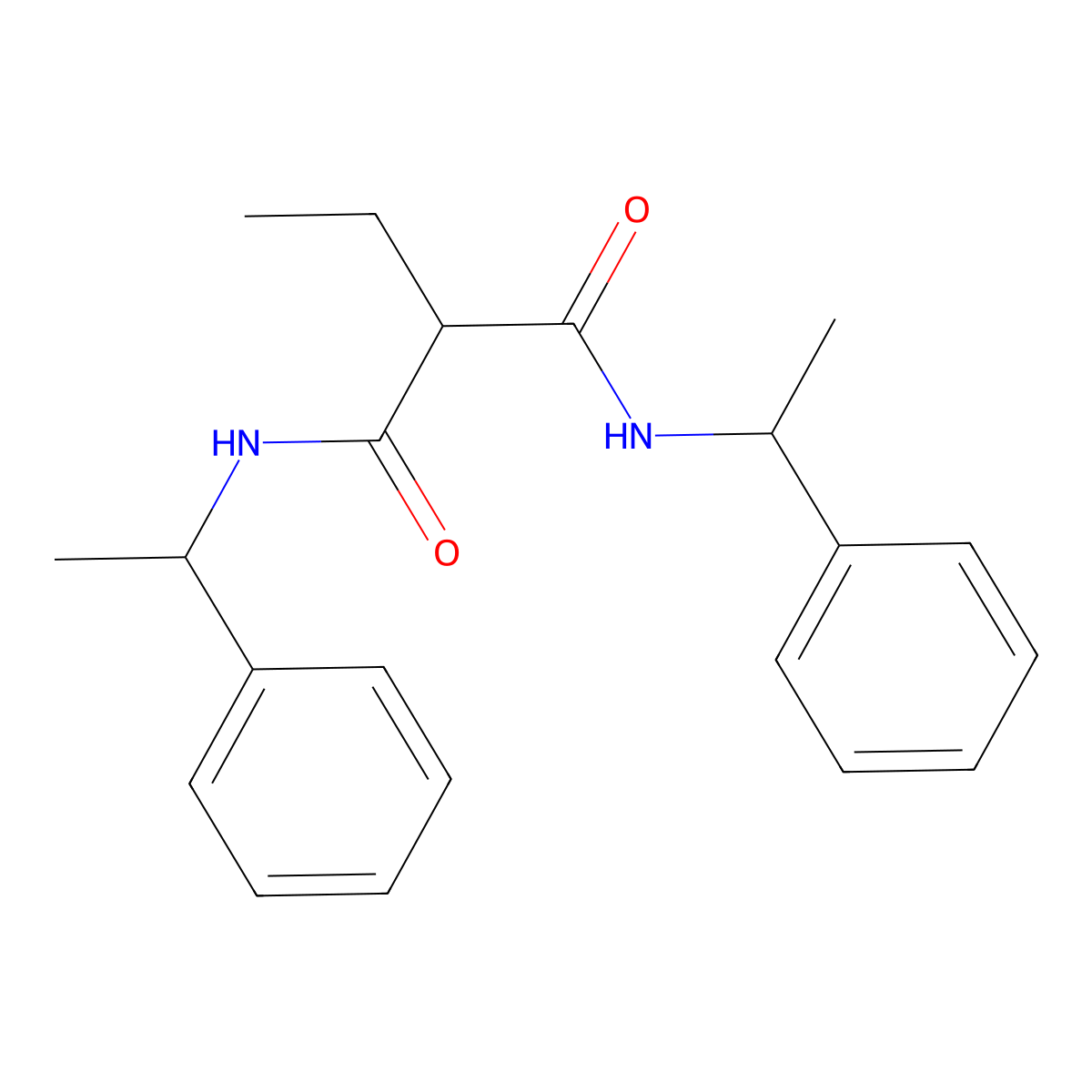 2-ethyl-N,N'-bis(1-phenylethyl)propanediamide molecular structure, CAS 304877-32-5