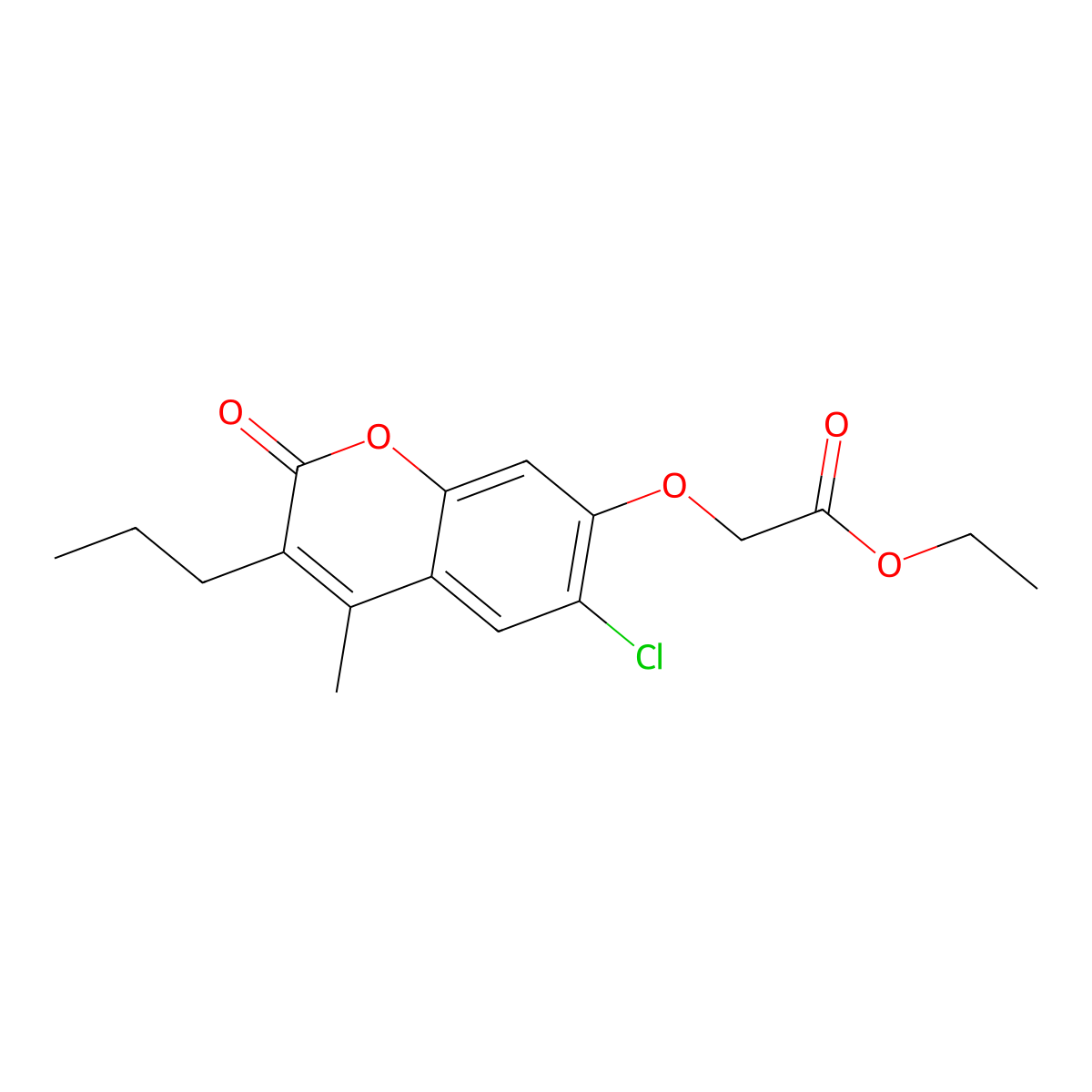 ethyl [(6-chloro-4-methyl-2-oxo-3-propyl-2H-chromen-7-yl)oxy]acetate molecular structure, CAS 304877-87-0