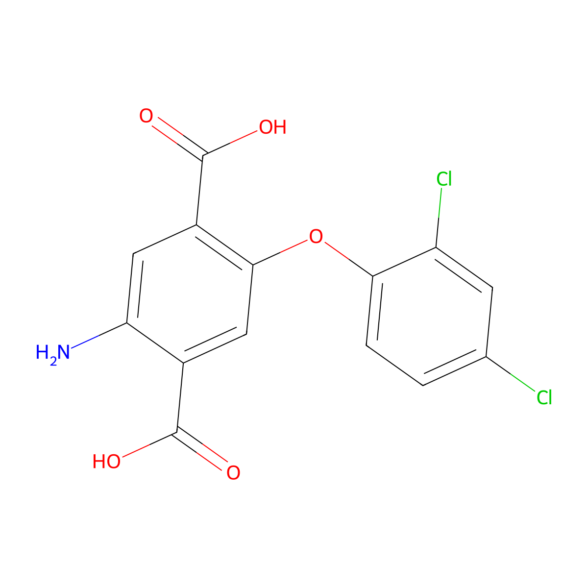 2-Amino-5-(2,4-dichlorophenoxy)terephthalic acid molecular structure, CAS 304878-47-5