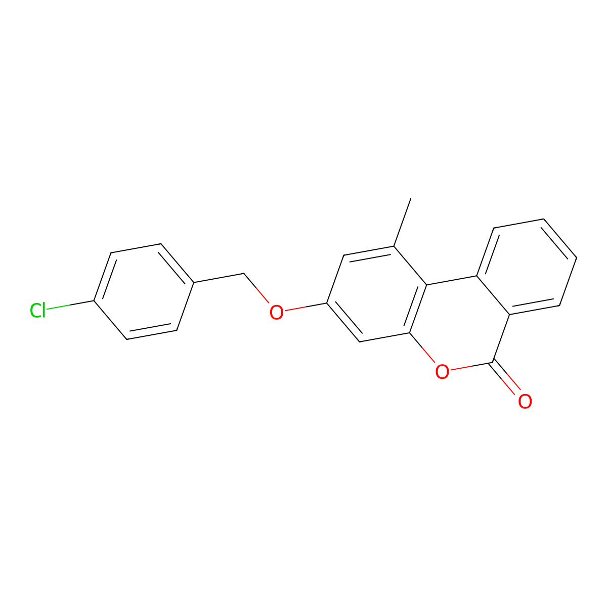 3-[(4-chlorobenzyl)oxy]-1-methyl-6H-benzo[c]chromen-6-one molecular structure, CAS 304878-69-1