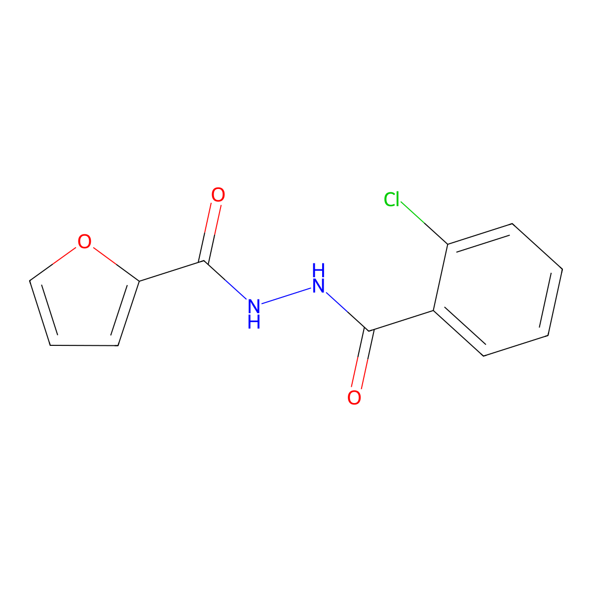 N'-(2-chlorobenzoyl)furan-2-carbohydrazide molecular structure, CAS 304878-77-1