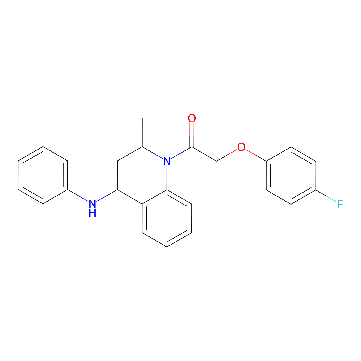 1-(4-anilino-2-methyl-3,4-dihydro-2H-quinolin-1-yl)-2-(4-fluorophenoxy)ethanone molecular structure, CAS 304879-06-9
