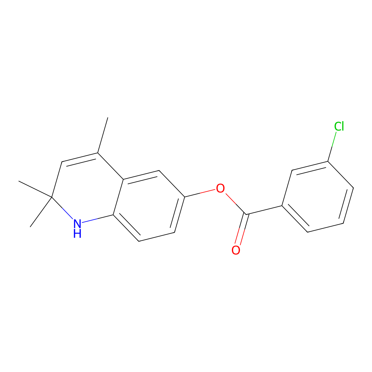 2,2,4-Trimethyl-1,2-dihydro-6-quinolinyl 3-chlorobenzoate molecular structure, CAS 304879-19-4