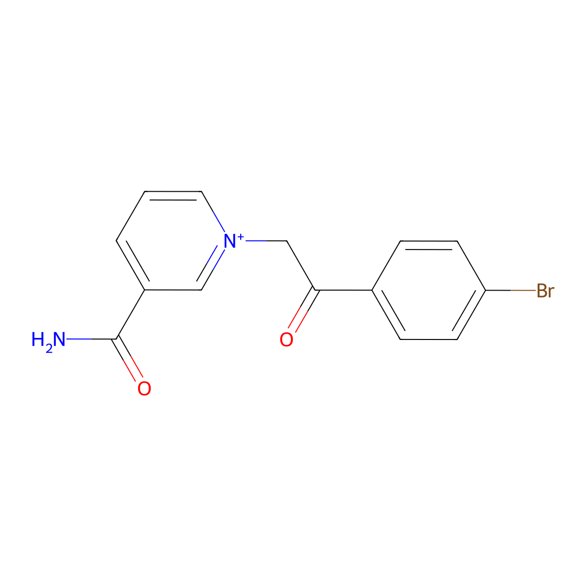 3-(Aminocarbonyl)-1-[2-(4-bromophenyl)-2-oxoethyl]pyridinium molecular structure, CAS 304879-66-1
