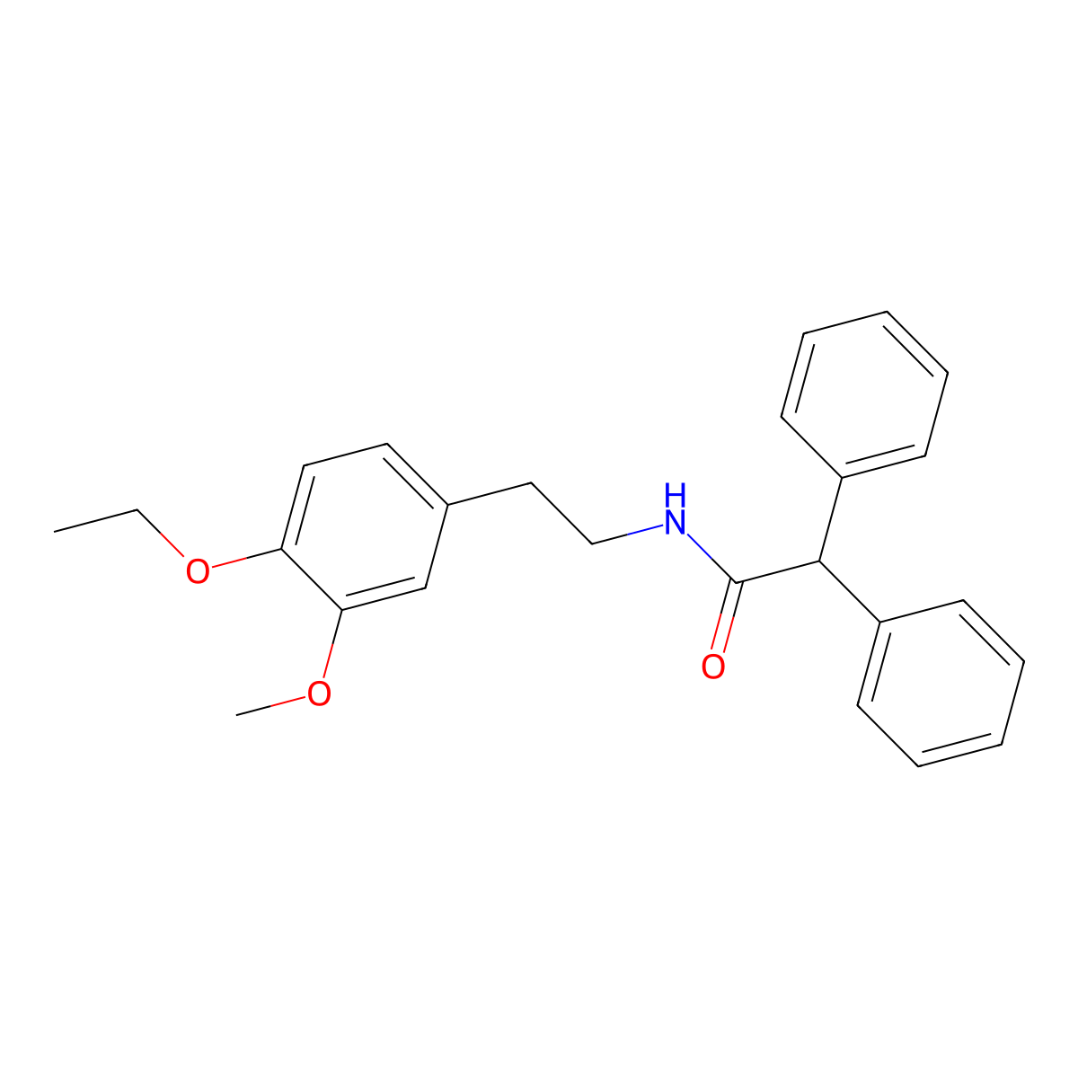 N-[2-(4-ethoxy-3-methoxyphenyl)ethyl]-2,2-diphenylacetamide molecular structure, CAS 30488-65-4