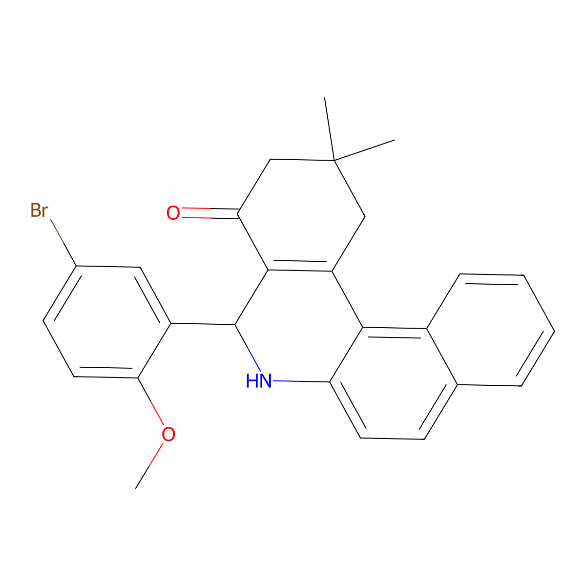 5-(5-bromo-2-methoxyphenyl)-2,2-dimethyl-2,3,5,6-tetrahydrobenzo[a]phenanthridin-4(1H)-one molecular structure, CAS 304880-22-6