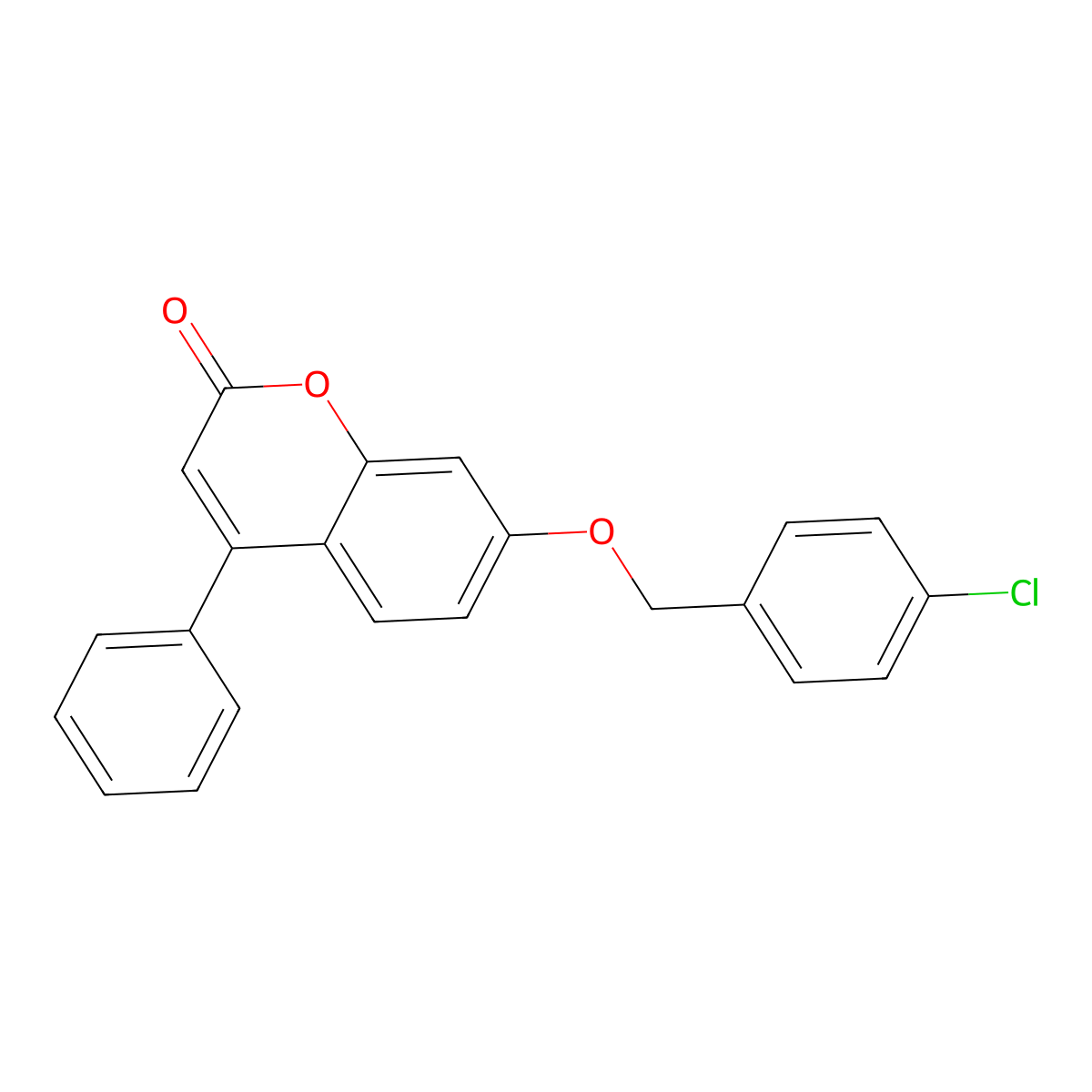 7-[(4-Chlorophenyl)methoxy]-4-phenylchromen-2-one molecular structure, CAS 304880-26-0