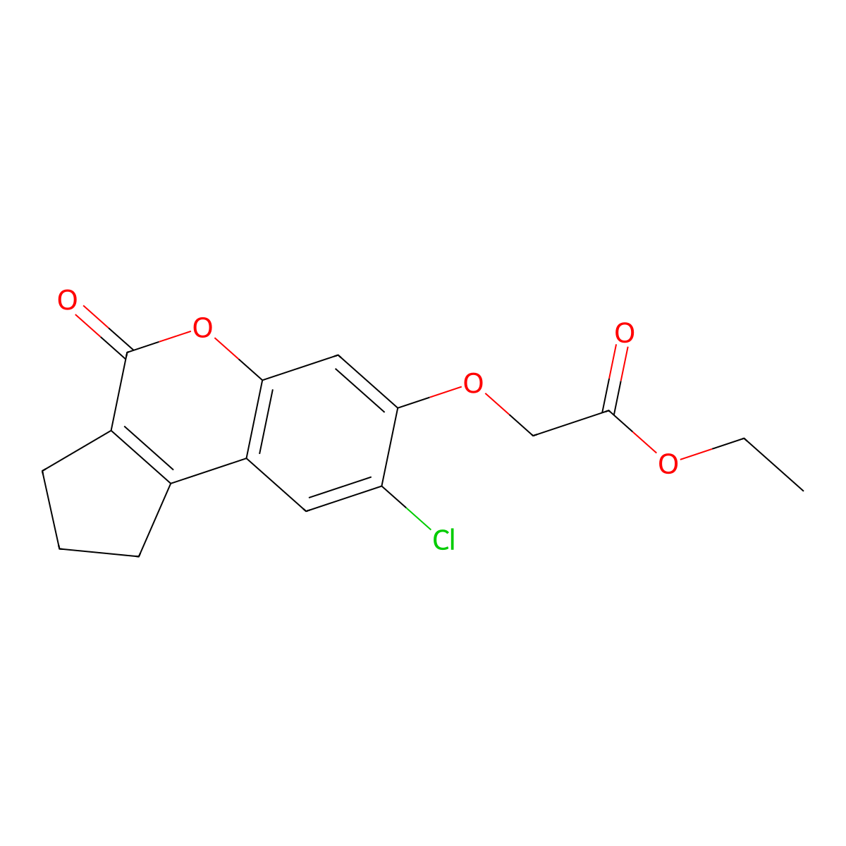 Ethyl [(8-chloro-4-oxo-1,2,3,4-tetrahydrocyclopenta[c]chromen-7-yl)oxy]acetate molecular structure, CAS 304880-44-2