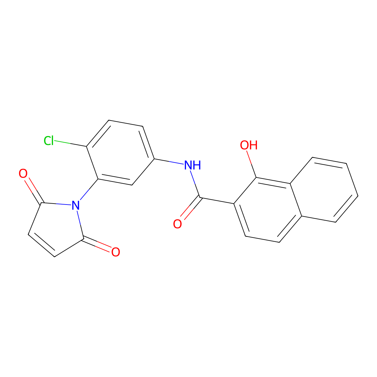 N-[4-chloro-3-(2,5-dioxopyrrol-1-yl)phenyl]-1-hydroxynaphthalene-2-carboxamide molecular structure, CAS 304880-77-1