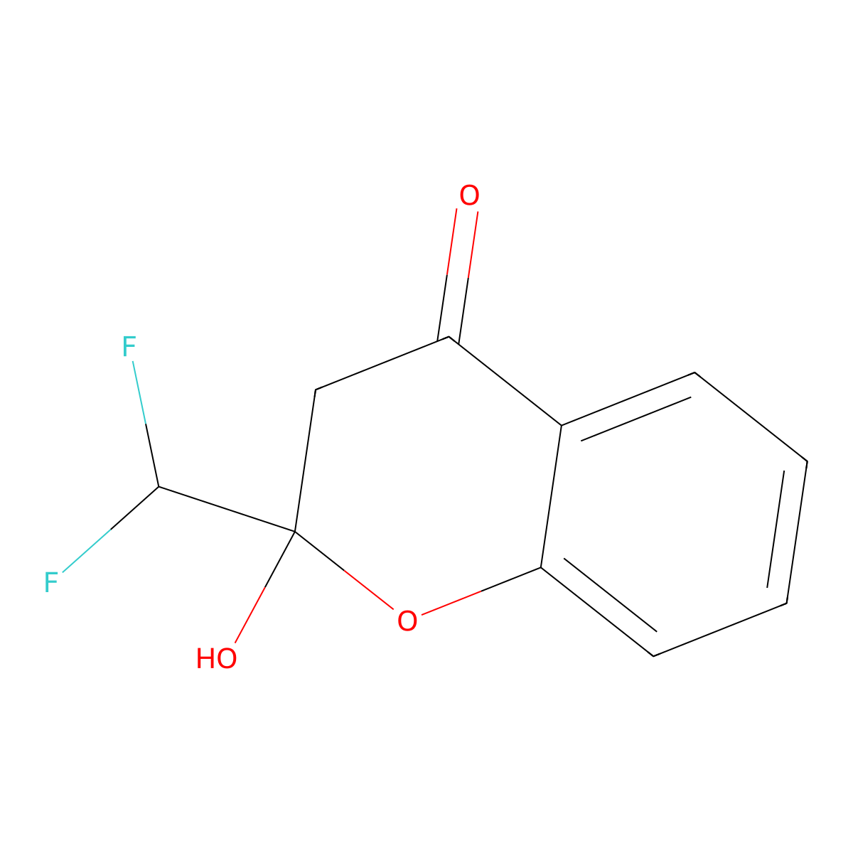 2-(difluoromethyl)-2-hydroxy-3H-chromen-4-one molecular structure, CAS 304880-80-6