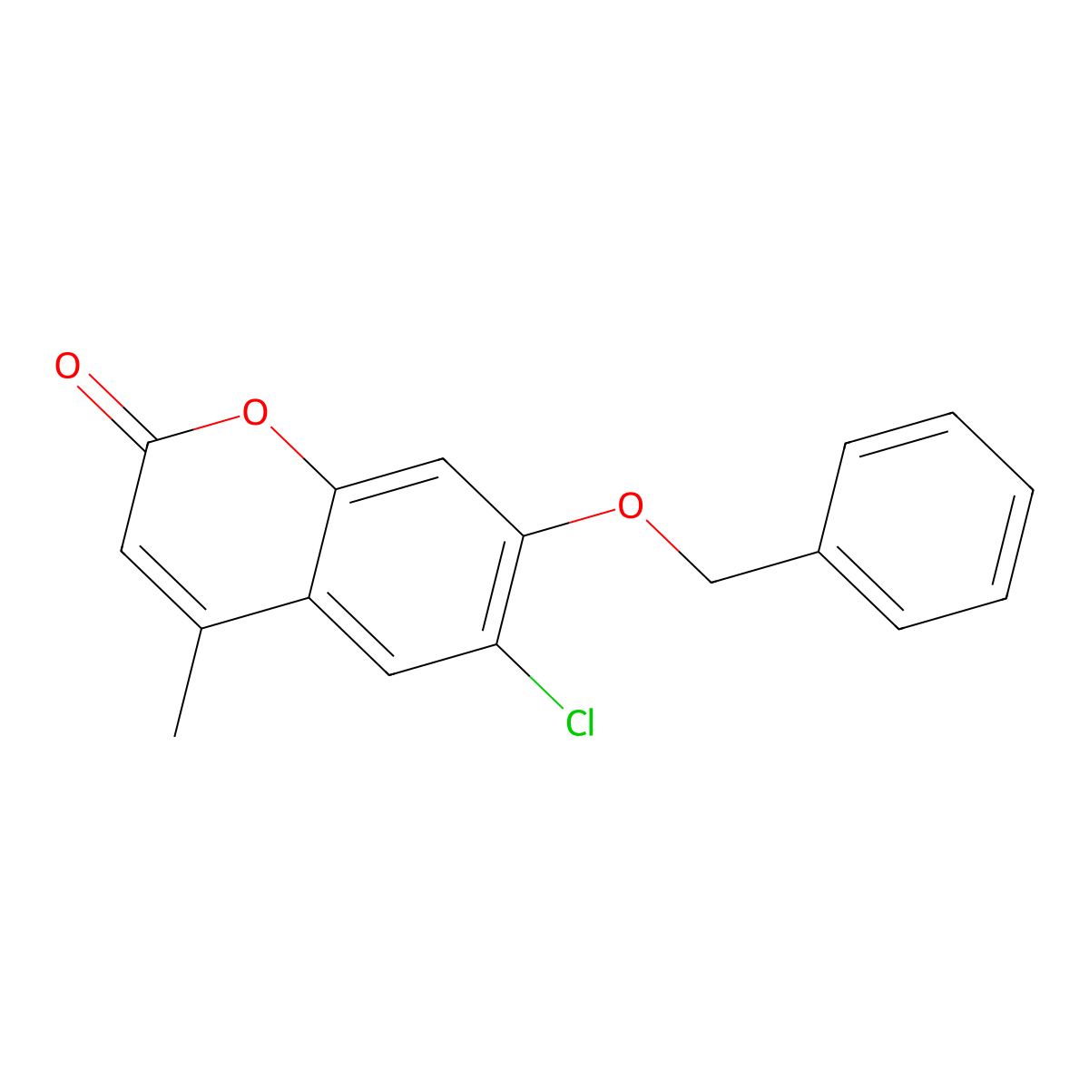 7-(benzyloxy)-6-chloro-4-methyl-2H-chromen-2-one molecular structure, CAS 304880-89-5