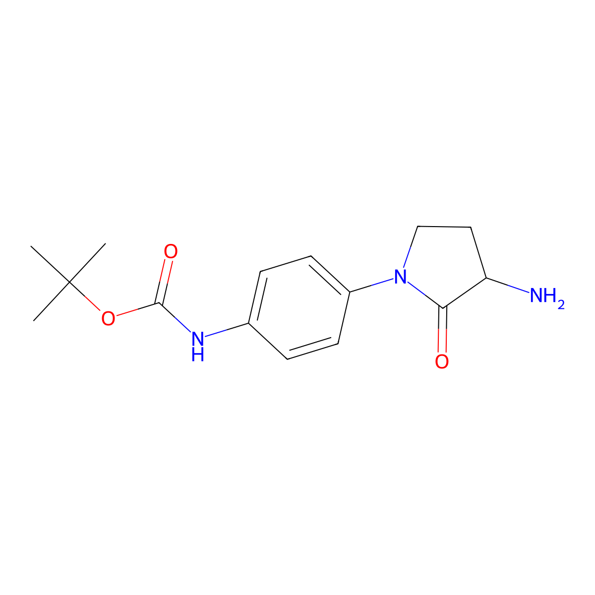 tert-butyl N-[4-(3-amino-2-oxopyrrolidin-1-yl)phenyl]carbamate molecular structure, CAS 3048800-34-3