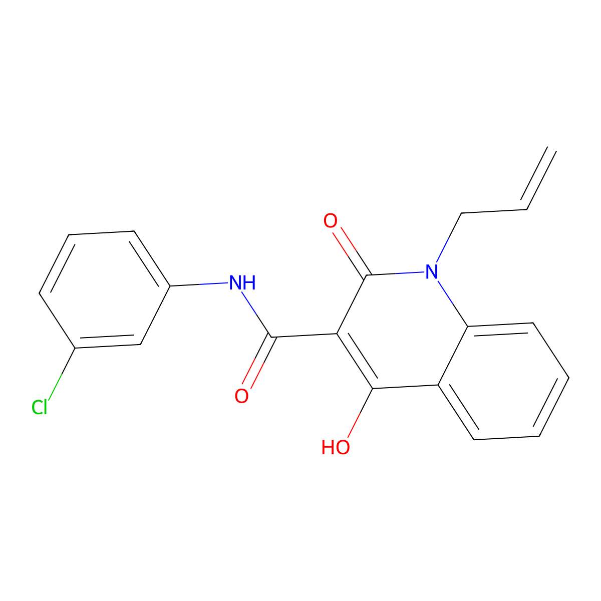 N-(3-chlorophenyl)-4-hydroxy-2-oxo-1-(prop-2-en-1-yl)-1,2-dihydroquinoline-3-carboxamide molecular structure, CAS 304881-22-9
