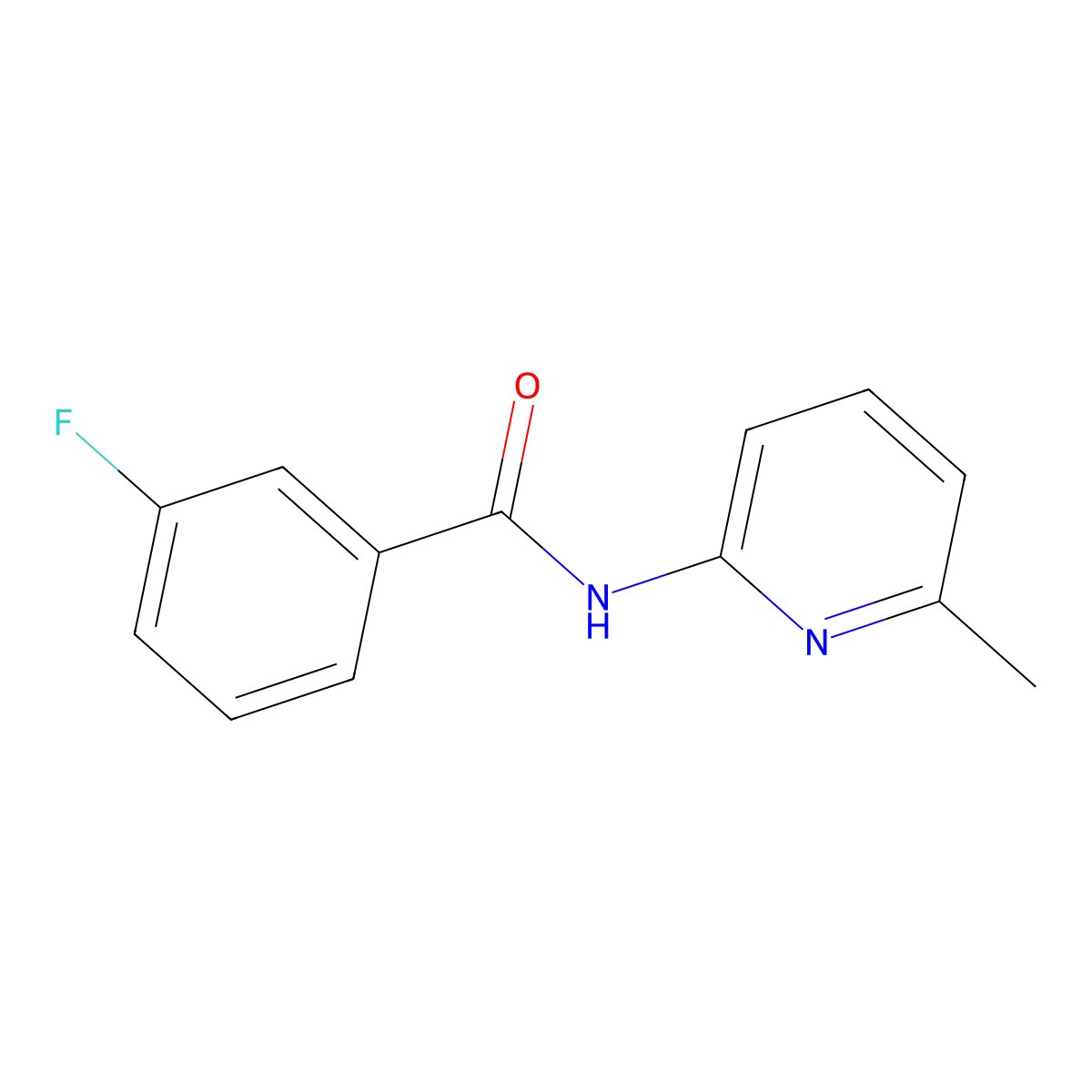 3-fluoro-N-(6-methylpyridin-2-yl)benzamide molecular structure, CAS 304882-35-7