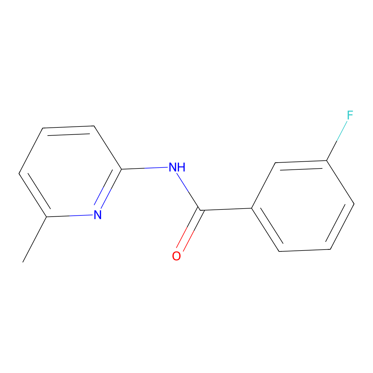 3-fluoro-N-(6-methylpyridin-2-yl)benzamide molecular structure, CAS 304882-35-7