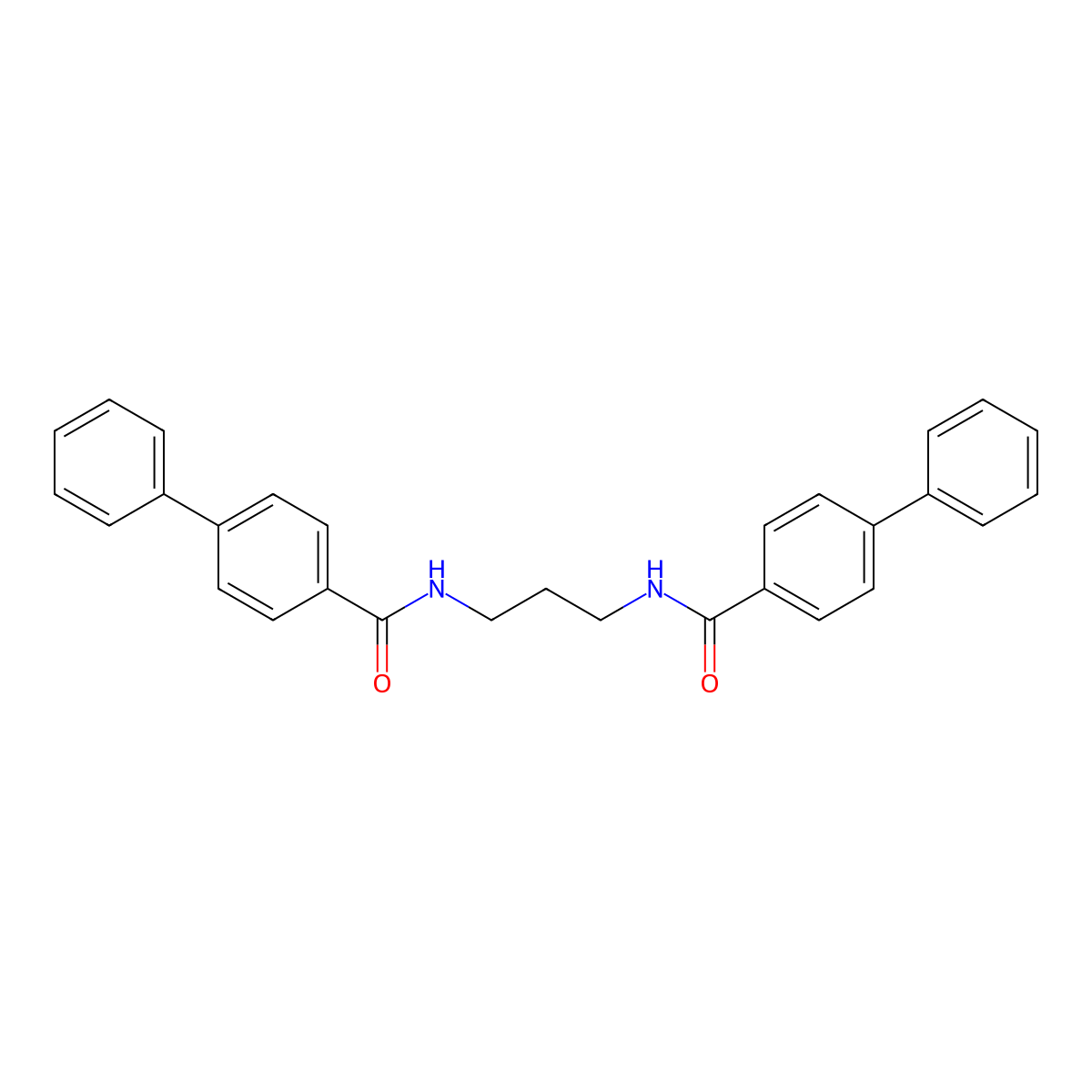 (1,1'-Biphenyl)-4-carboxamide, N,N'-1,3-propanediylbis- molecular structure, CAS 304882-38-0