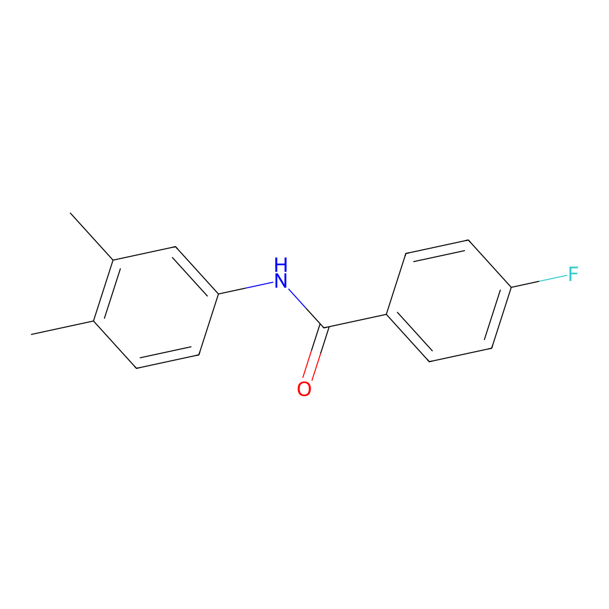 N-(3,4-dimethylphenyl)-4-fluorobenzamide molecular structure, CAS 304882-56-2
