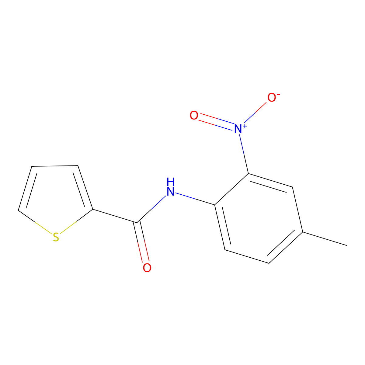 N-{2-nitro-4-methylphenyl}thiophene-2-carboxamide molecular structure, CAS 304882-58-4